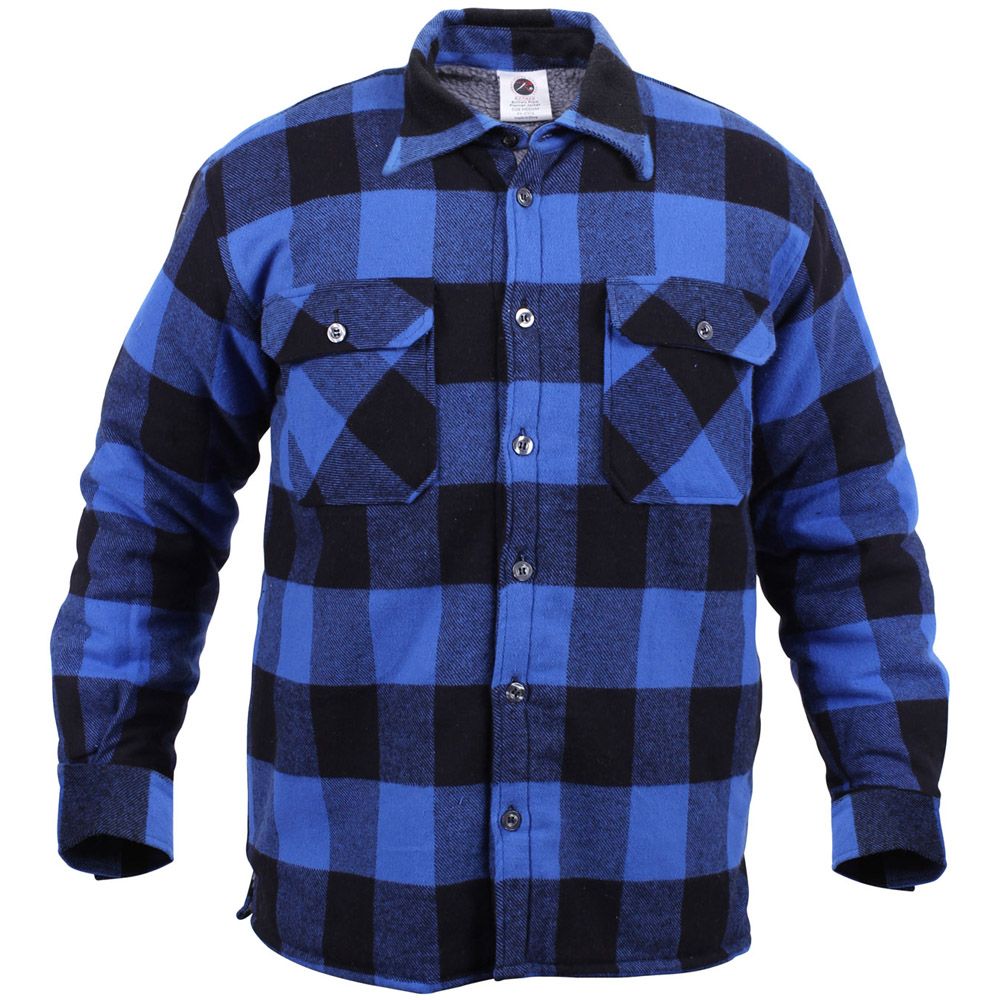 Mens Extra Heavyweight Buffalo Plaid Sherpalined Flannel Shirts